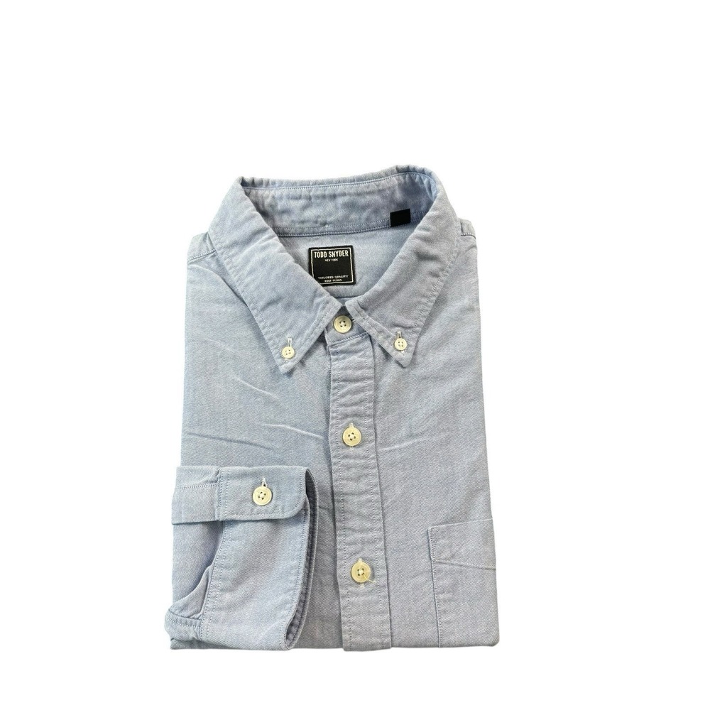 Todd Snyder Blue Chambray Pocket Cotton Men's L/S Button Front Size XL Excellent